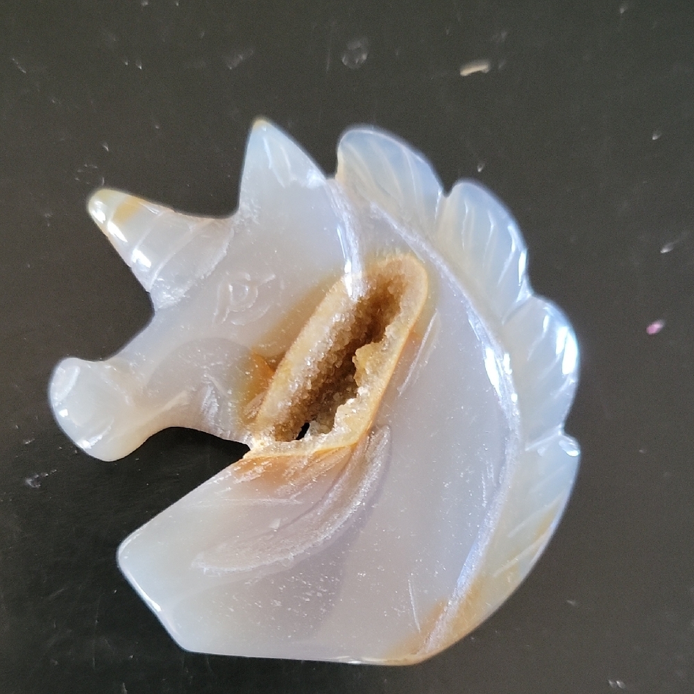 Agate Crystal Unicorn Druzy - Picture 4 of 9